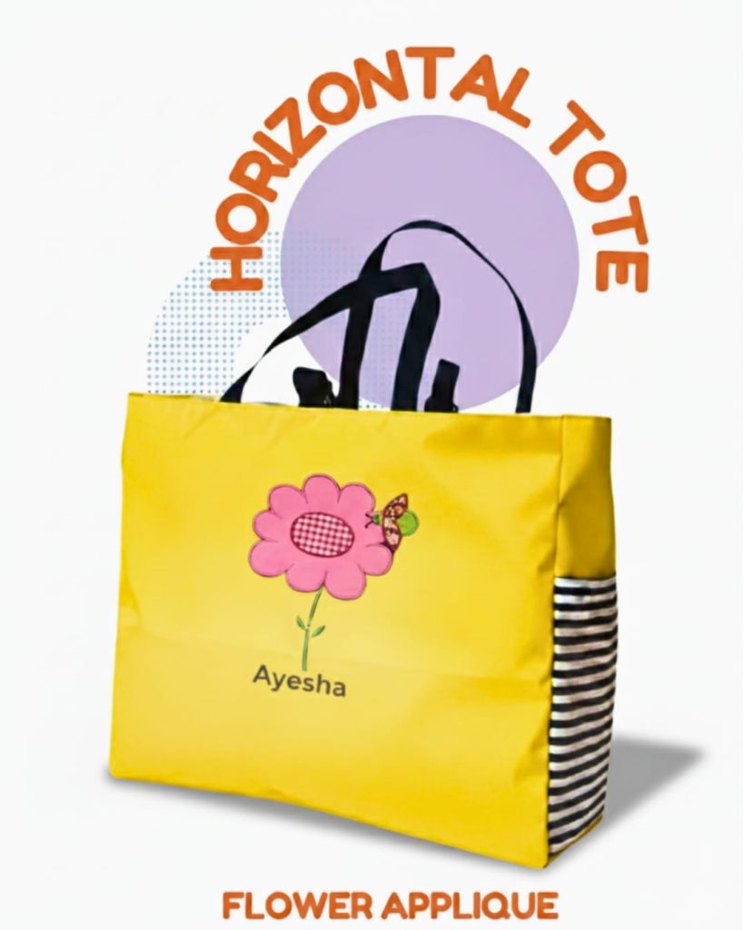 Horizontal Tote Bag Custom Warna Jumbo 10x40x28cm Poliester Kuat Souvenir