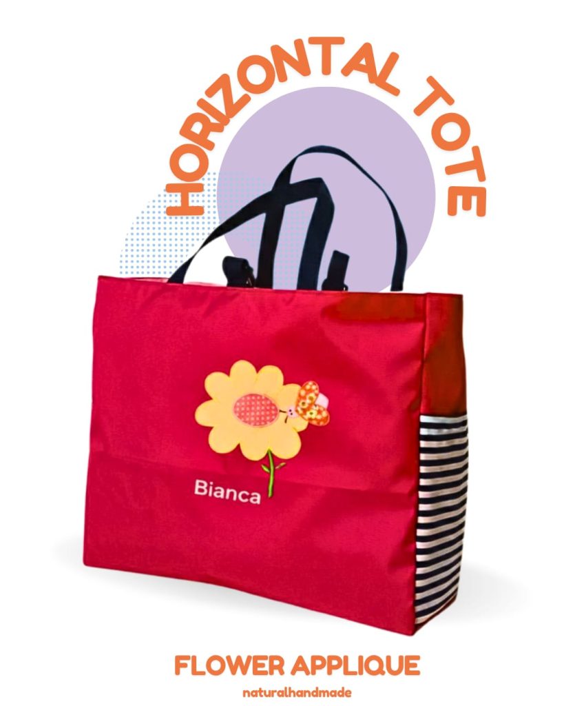 Souvenir Tote Bag Horizontal Custom Merah dan Biru untuk Ulang Tahun Dewasa