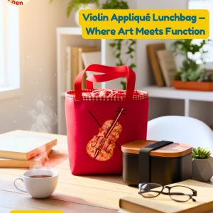 Lunch Bag Kotak Custom Biola Aplikasi – Souvenir Ulang Tahun Tema Musik