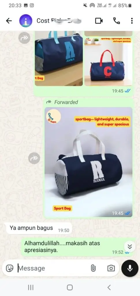 testimoni customer onnellinen