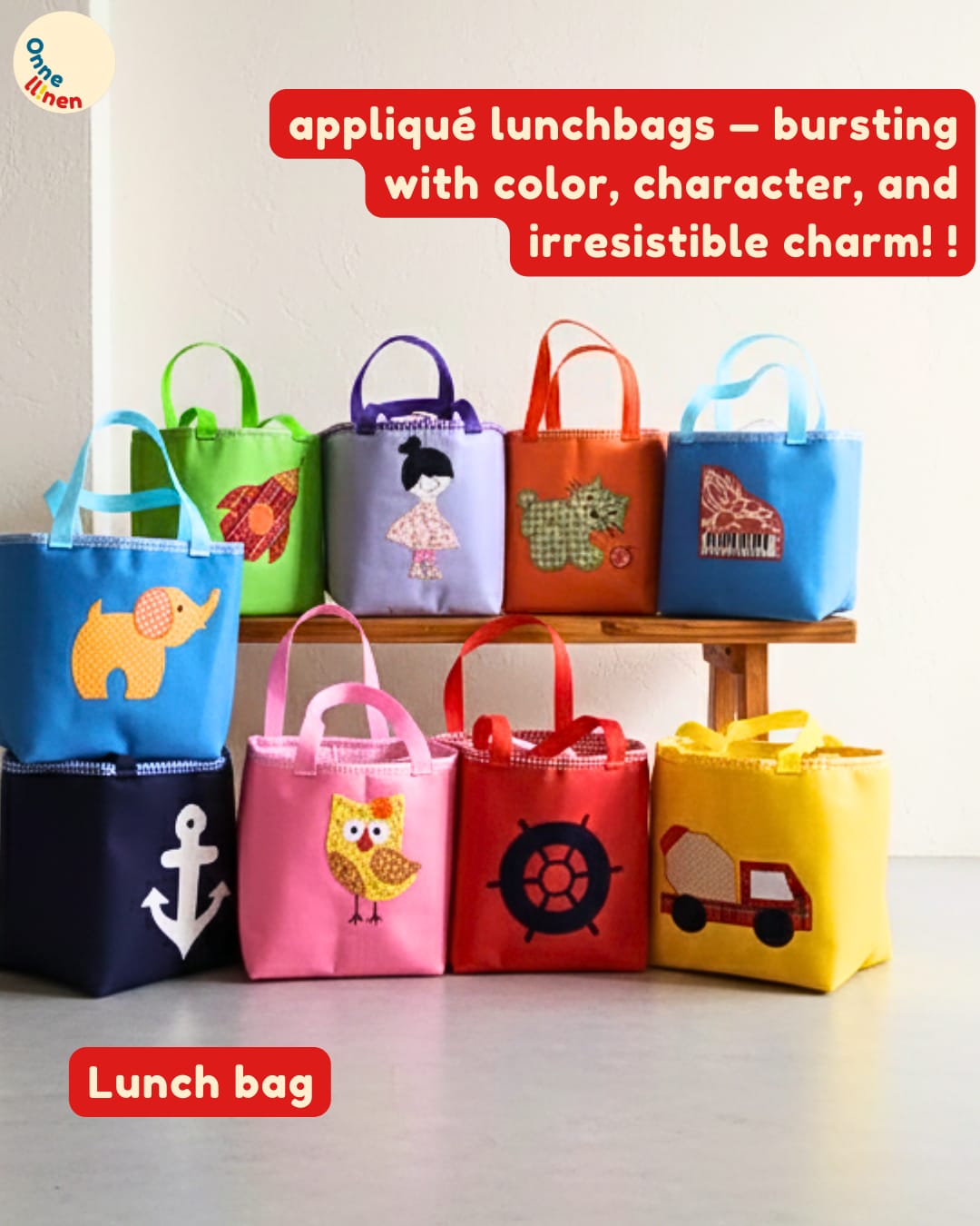Lunch Bag Kotak Custom Aneka Gambar (Dino, Kucing, Mobil) – Souvenir Ulang Tahun Anak - Image 3