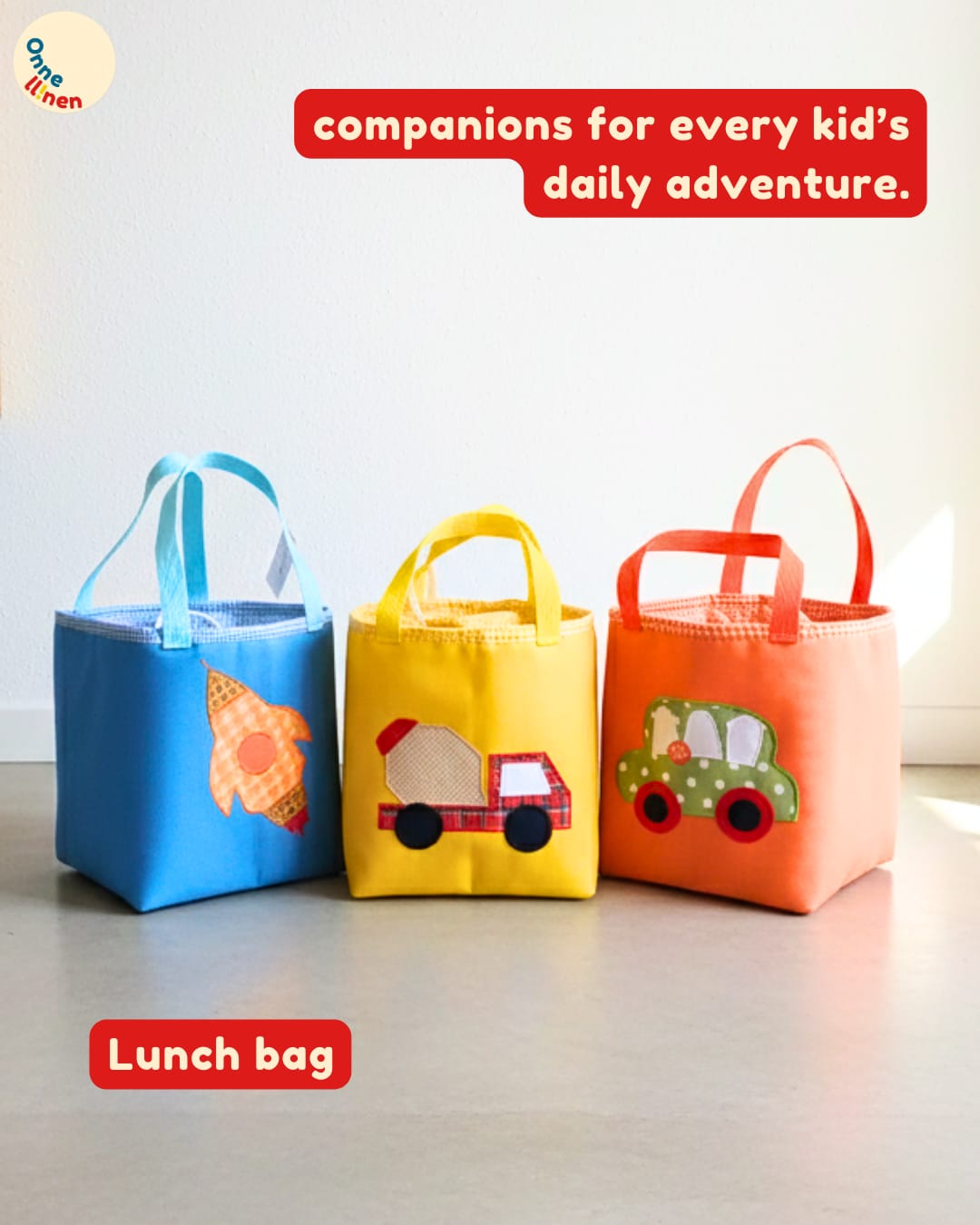 Lunch Bag Kotak Custom Aneka Gambar (Dino, Kucing, Mobil) – Souvenir Ulang Tahun Anak - Image 2