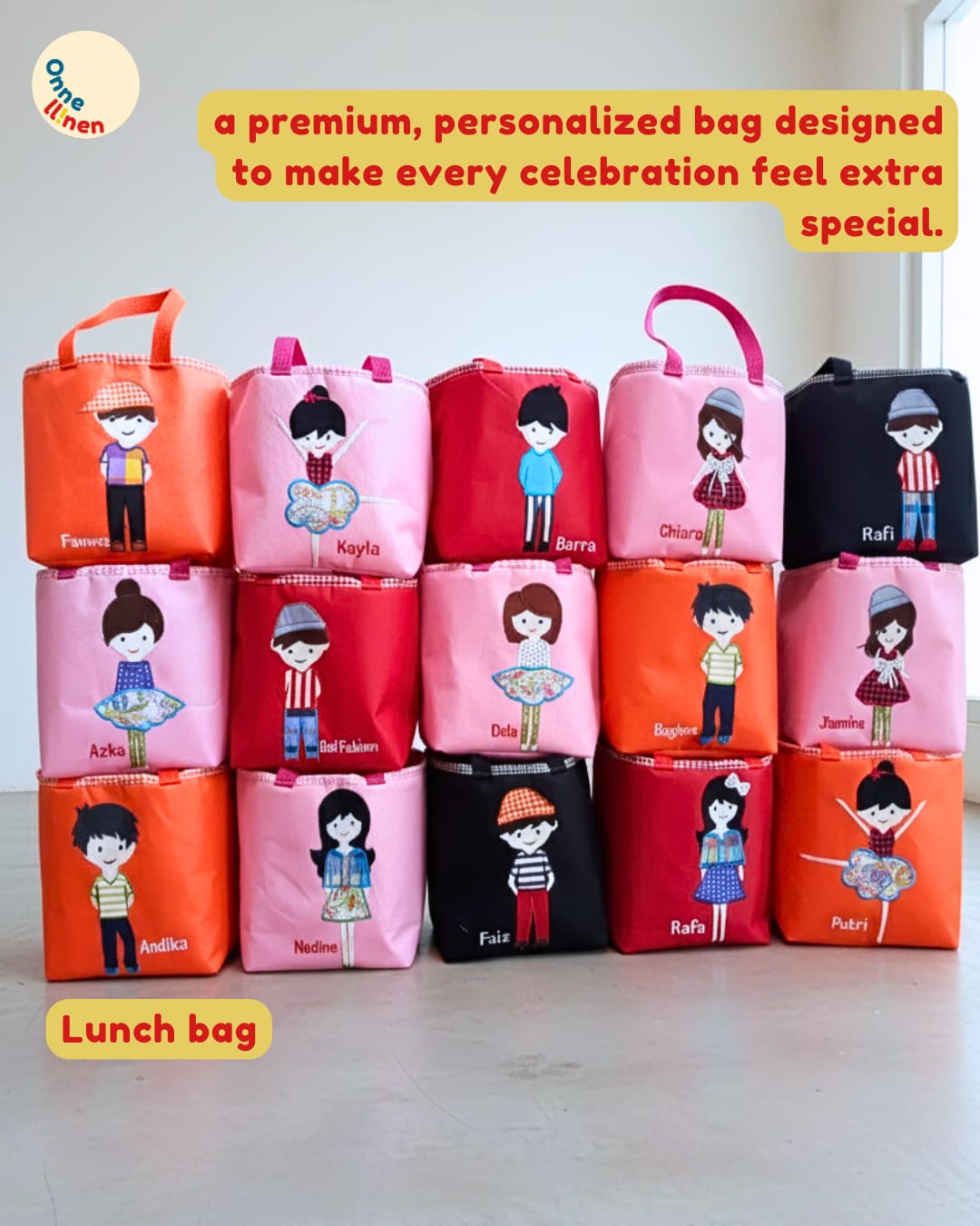 Lunch Bag Kotak Karakter Anak Custom – Souvenir Kelulusan & Ultah yang Personal