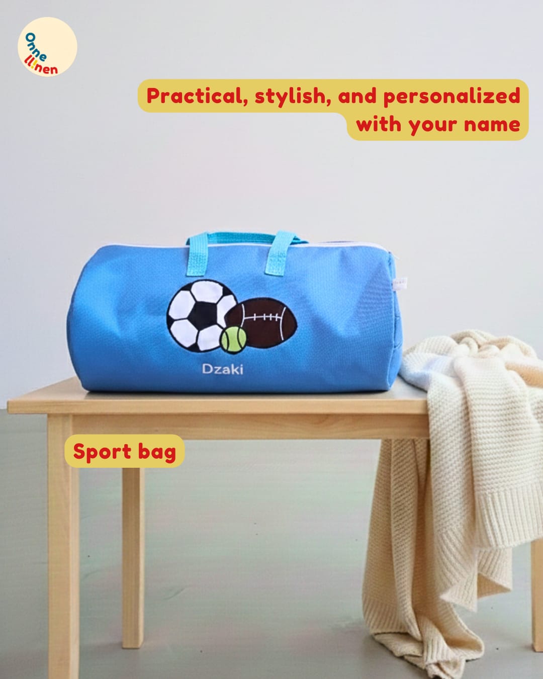 Duffle Bag Anak Custom Nama & Tema – Tas Olahraga & Traveling Favorit