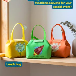 Lunch Bag Lipat Custom Tema Transportasi & Bunga – Praktis & Awet