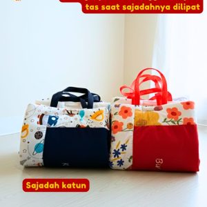 Souvenir sajadah katun eksklusif bertali bordir nama custom