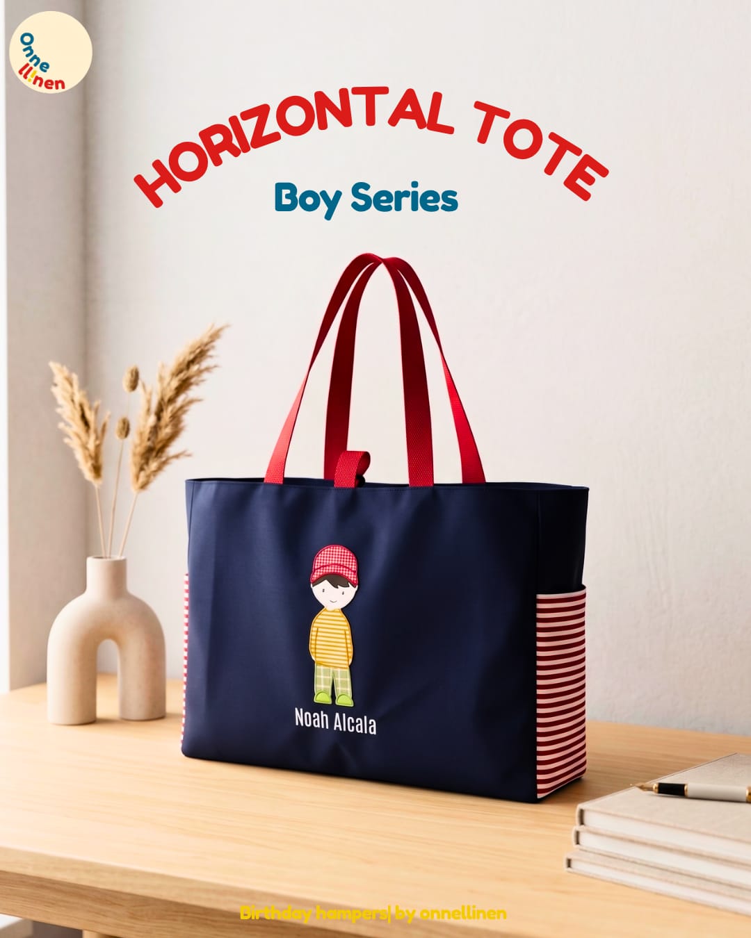 souvenir ulang tahun kenaikan kelas reuni horisontal tote gambar aplikasi custom