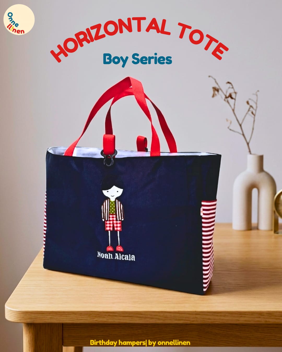 souvenir ulang tahun kenaikan kelas reuni horisontal tote gambar aplikasi custom