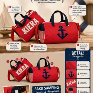Sport Bag Seri Sailor Custom Nama Aplikasi – Duffle Bag Olahraga Fungsional & Keren